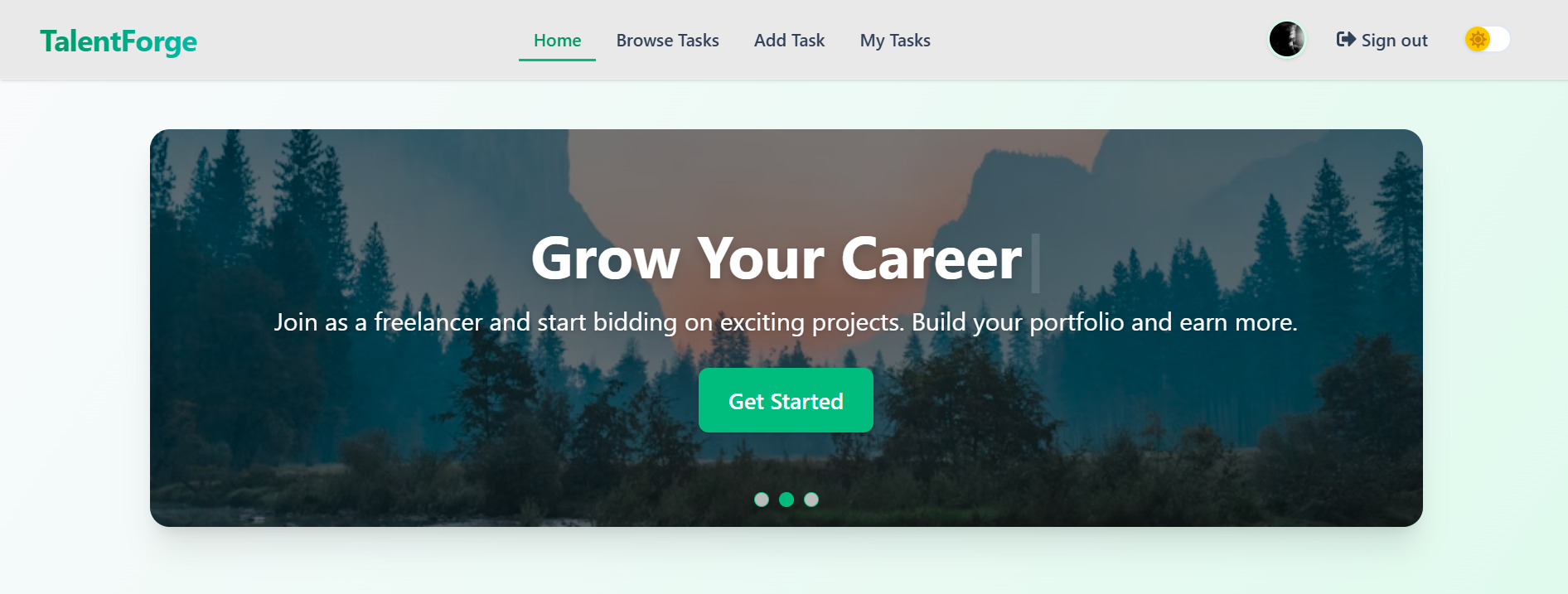 Homepage Slider